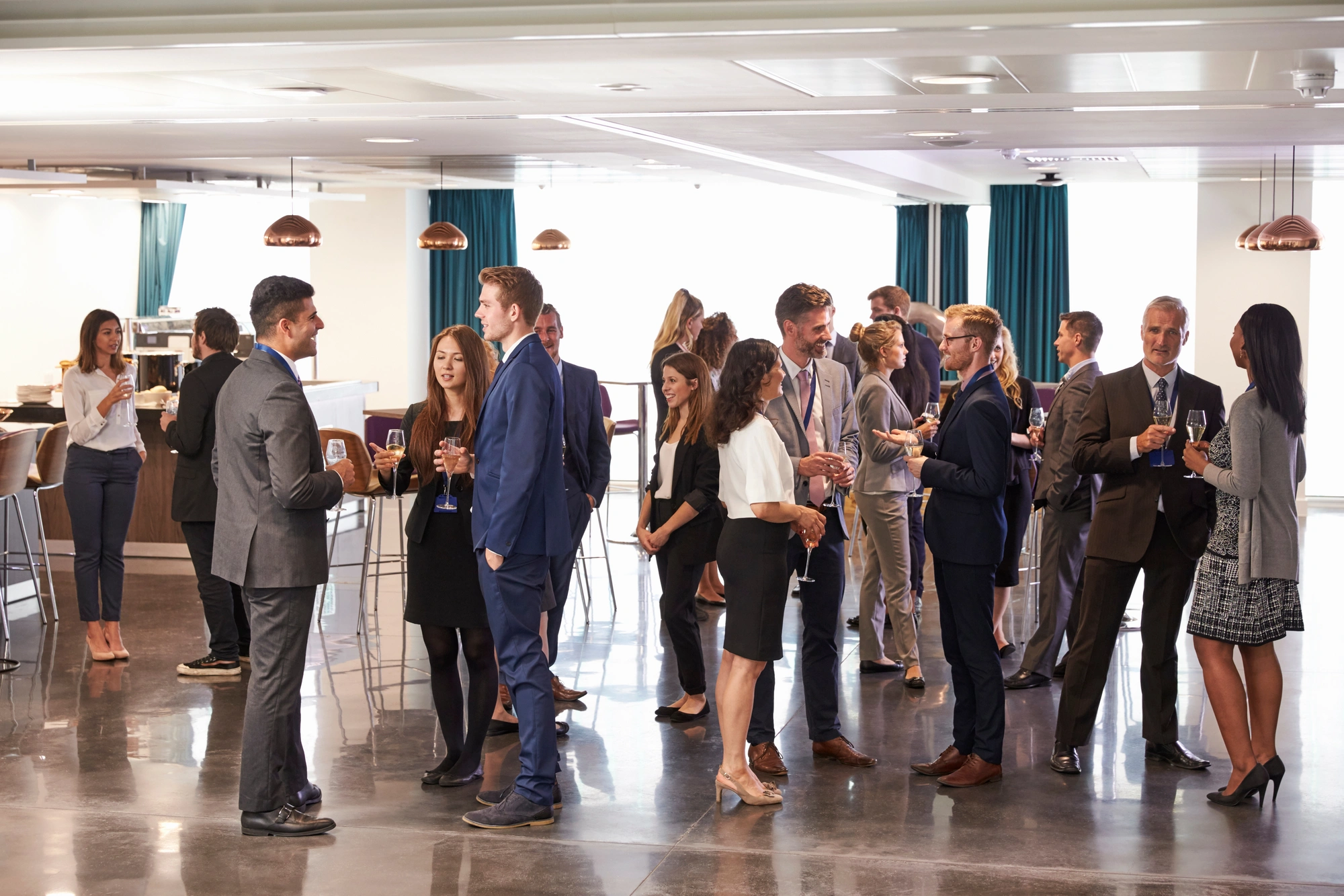 A networking event in a luxurious setting