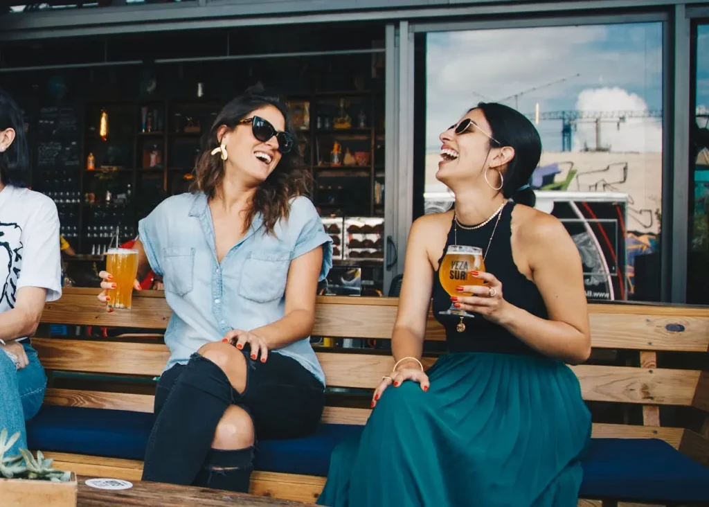 A real estate agent relaxing outdoors with family