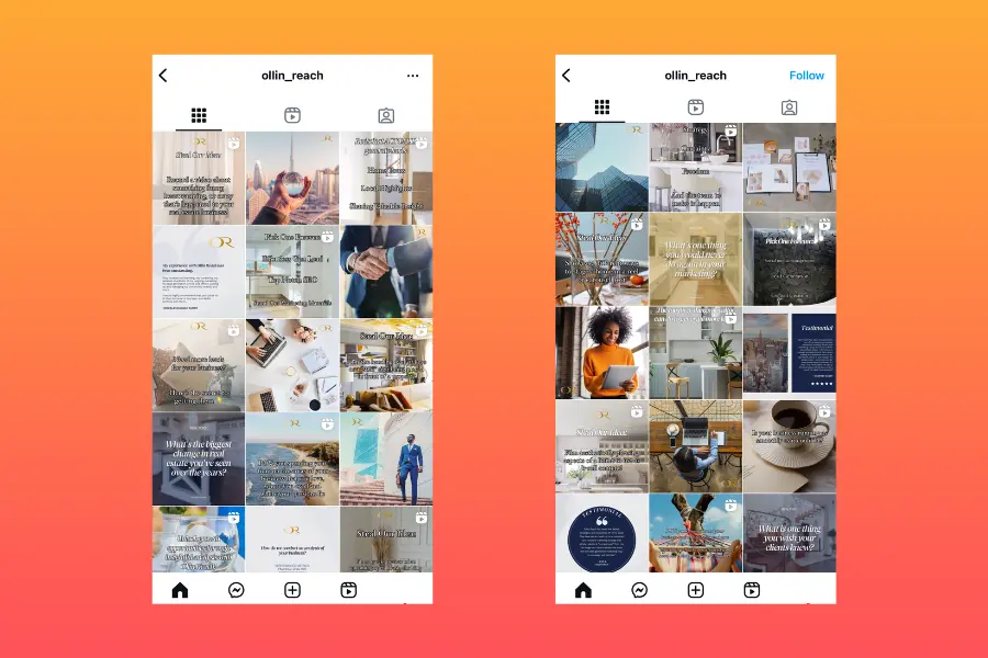 Example instagram feed