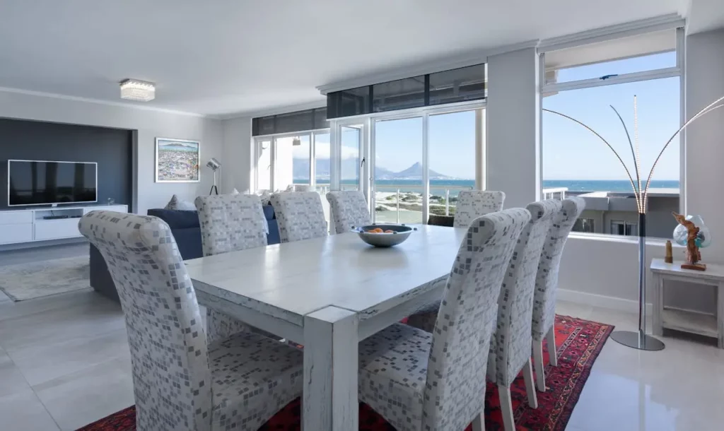 Staged dining room