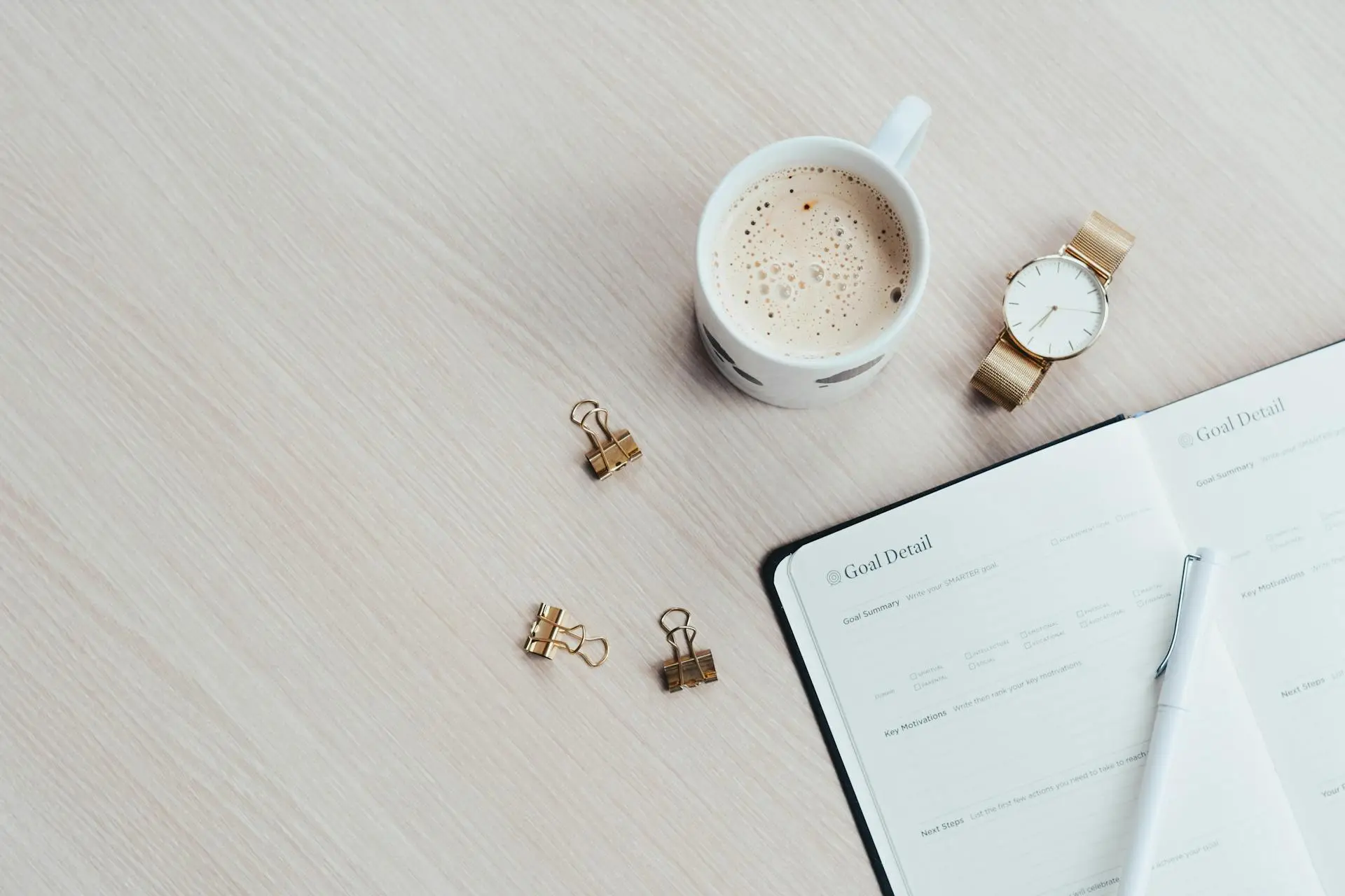 A realtor enjoying coffee while organizing her day