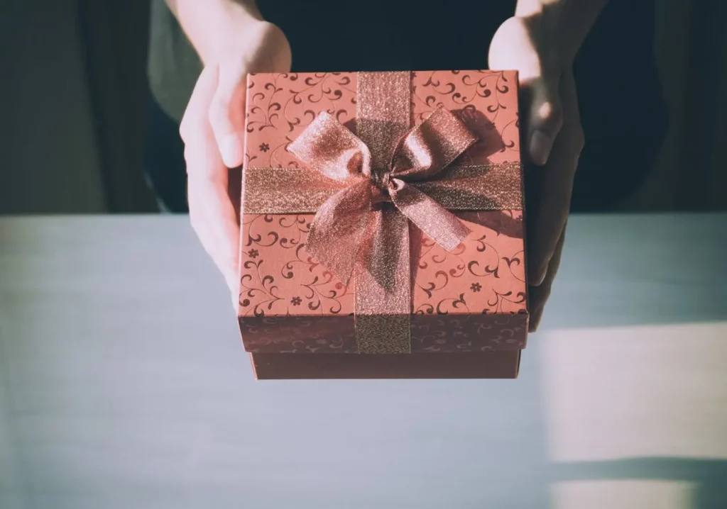 A beautifully wrapped gift box