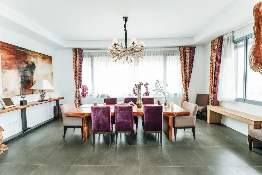 beautifully staged dining room