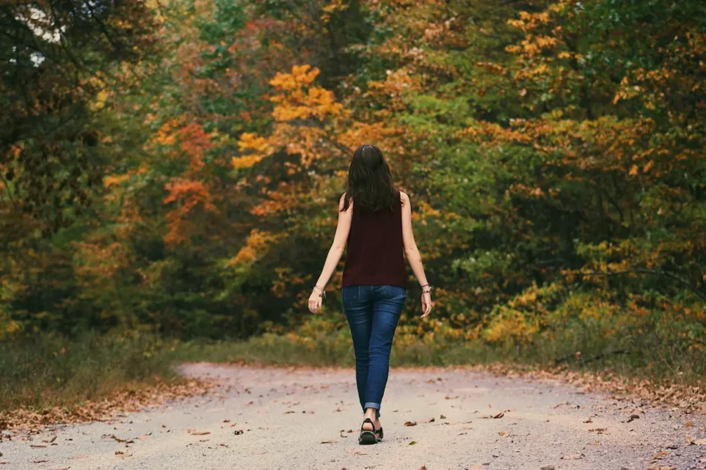 A serene image of a Realtor on a morning hike