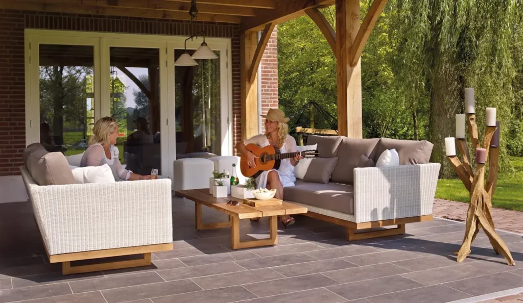 Highlight outdoor living spaces to appeal to spring buyers.